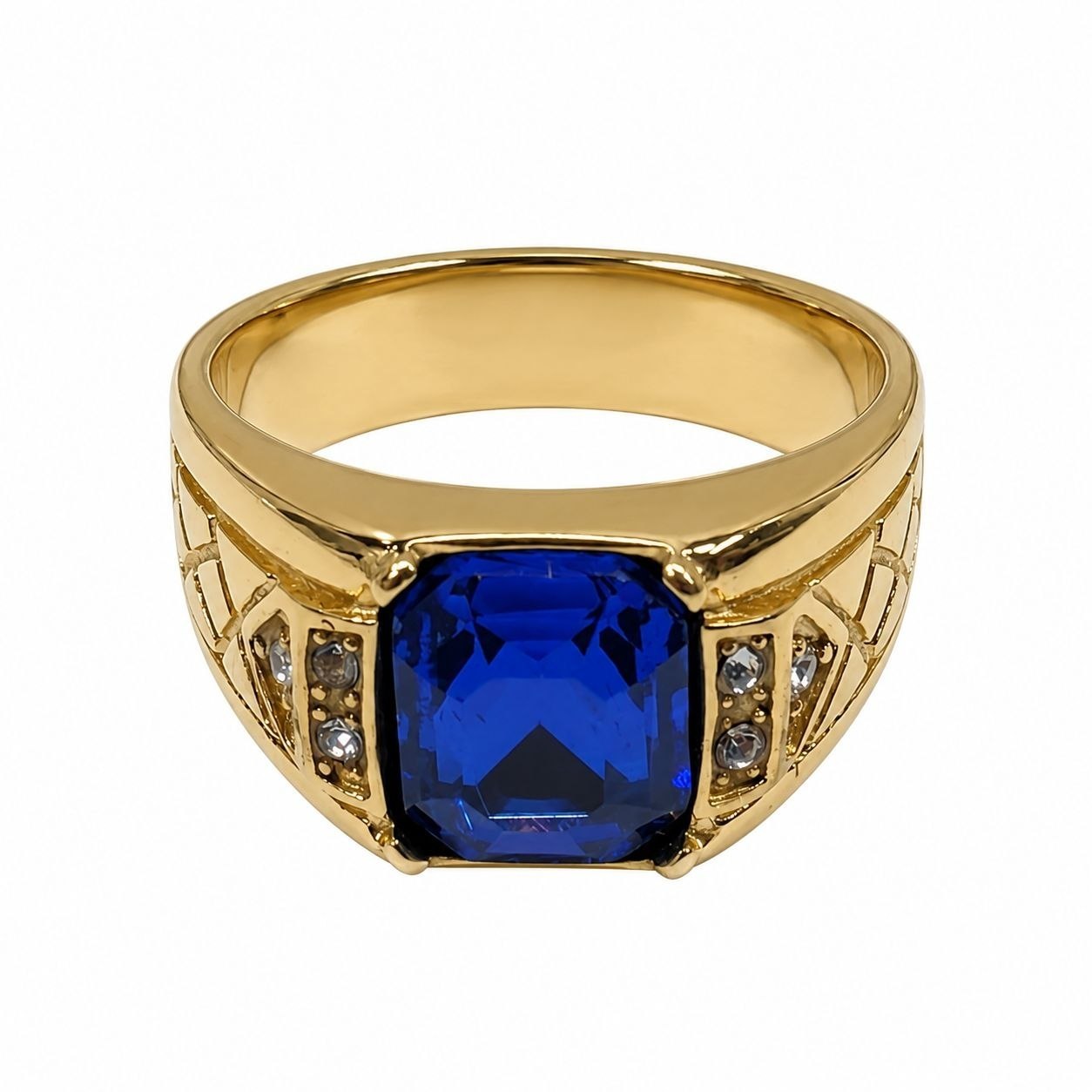 ANILLO DE ENCHAPE PARA CABALLERO CON DISEÑO PIEDRA AZIL