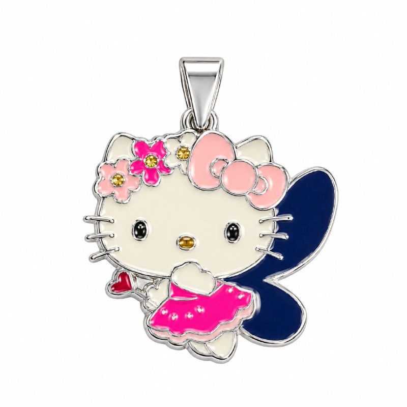 DIJE DE PLATA 9.25 CON DISEÑO DE HELLO KITTY 2CM Y 2.8G
