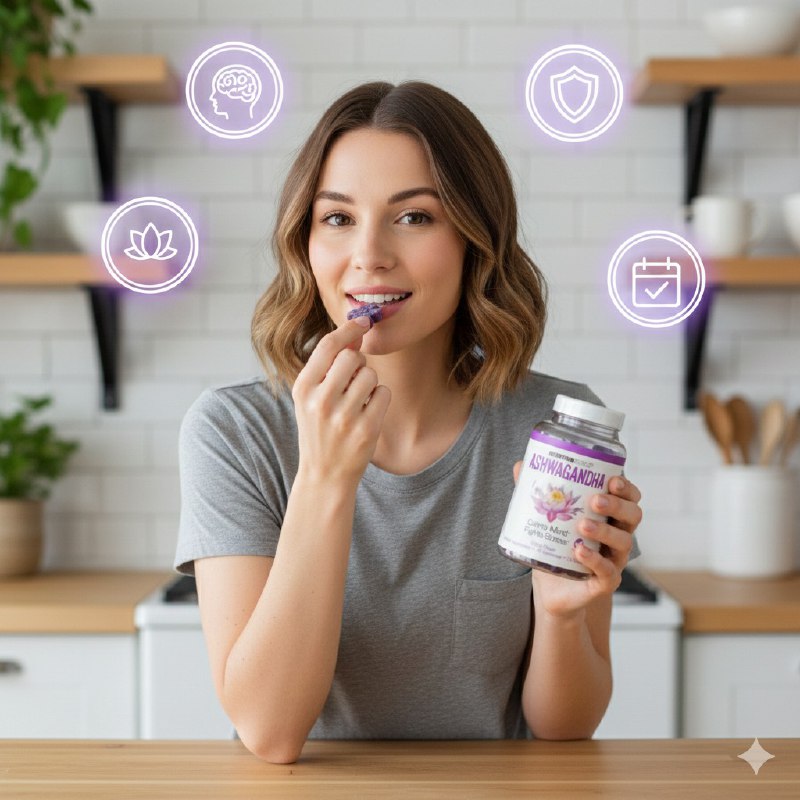 VITAMINAS EN GOMITAS DE ASHWAGANDHA QUE CALMAN LA MENTE Y EL ESTRES NUTRITION 46UND