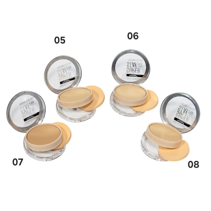 BASE DE MAQUILLAJE EN POLVO HIBRIDA ASPECTO MATE DE LARGA DURACION MINISTAR 8G (DUPE DE MAYBELLINE)
