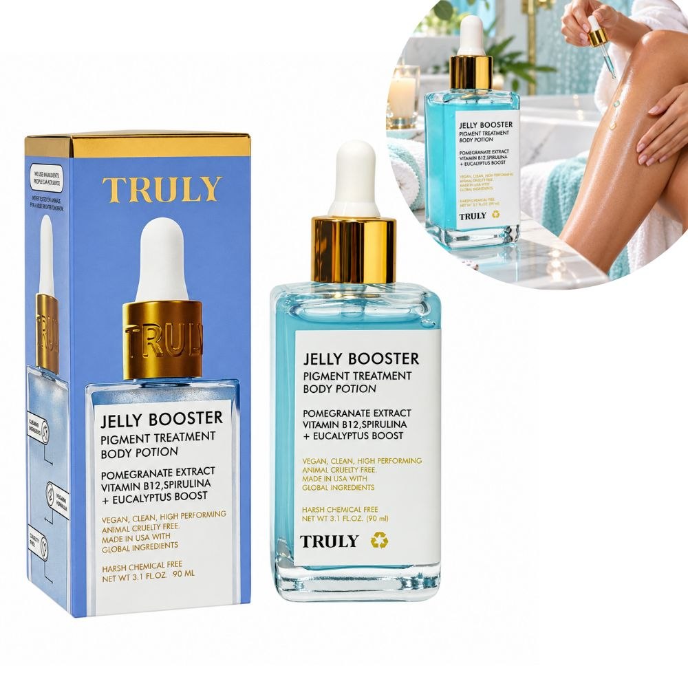 SUERO CORPORAL ACLARANTE E ILUMINADOR TIPO JALEA CON EXTRACTO DE GRANADA Y AROMA JELLY BOOSTER TRULY 90ML