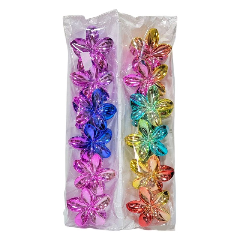 GANCHO PARA EL CABELLO DE DISEÑO DE FLOR HAWAIANA, PINZAS DE SUJECION FUERTE, ACCESORIO PARA EL CABELLO PAQUETE DE 12UND 7.5X8CM