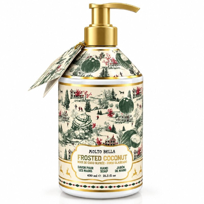 JABON LIQUIDO PARA MANOS SUAVE CON AROMA A COCO ESCARCHADO MOLTO BELLA 630ML