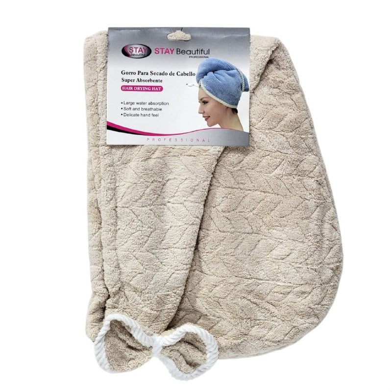 GORRO DE SECADO DE CABELLO TOALLA ABSORBENTE STAY BEAUTIFUL