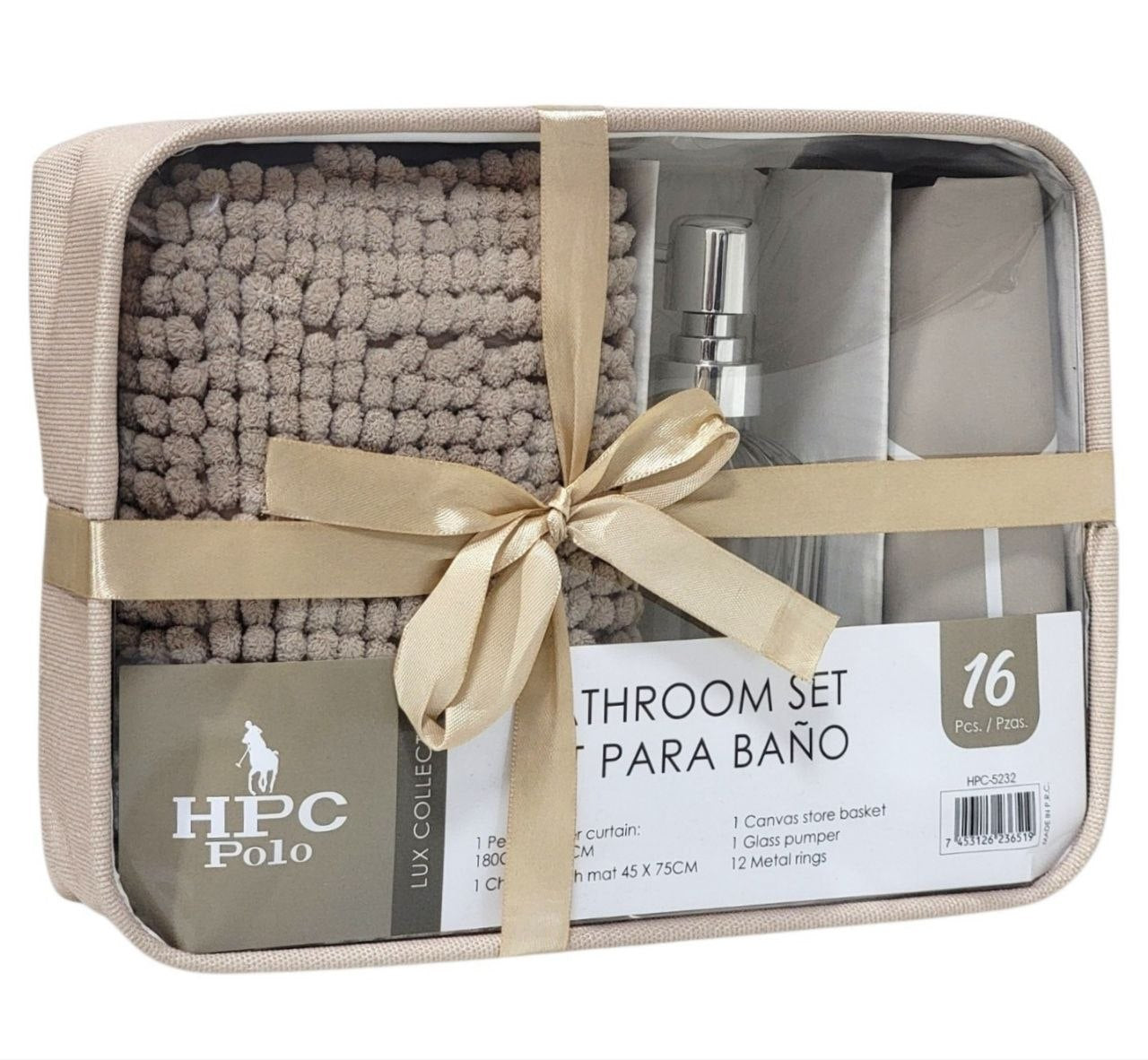 SET PARA BAÑO RESISTENTE, LAVABLE A MÁQUINA Y DE LARGA DURACIÓN HPC POLO BATHROOM