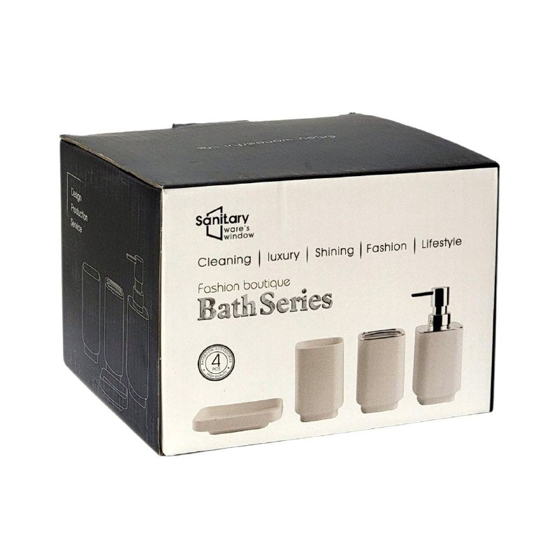 DISPENSADOR DE JABON LIQUIDO EN SET DE BAÑO DE 4 PIEZAS COLOR BLANCO SANITARY WARE WINDOW