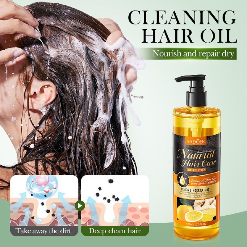 SHAMPOO PARA EL CABELLO CON EXTRACTO NATURAL DE LIMON Y JENGIBRE QUE LIMPIA SUAVEMENTE EL CUERO CABELLUDO, CONTROLA EL EXCESO DE ACEITE Y REDUCE LA CASPA Y ALIVIA LA PICAZON, DEJANDOLO SUAVE, ESPONJOSO Y CON VOLUMEN 520ML