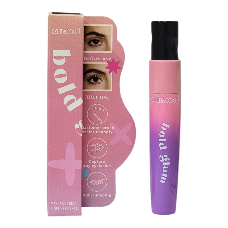 MÁSCARA DE PESTAÑAS Y DELINEADOR 2 EN 1 WATERPROOF BOLD GLAM KEVIN&COCO 9G