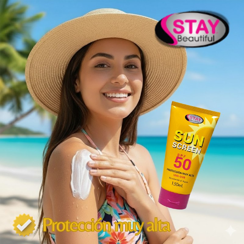 PROTECTOR SOLAR EN CREMA SPF50 RESISENTE AL AGUA STAY BEAUTIFUL 150ML
