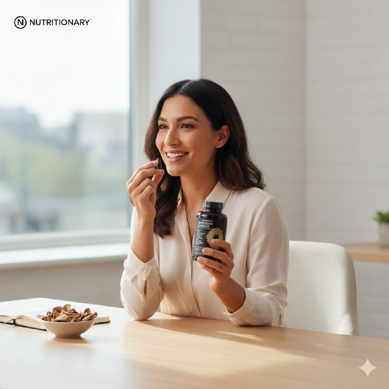 VITAMINAS EN CAPSULAS DE COMPLEJO DE HONGOS PARA AUMENTAR EL ANIMO Y CONCENTRACION NUTRITIONARY 60UND