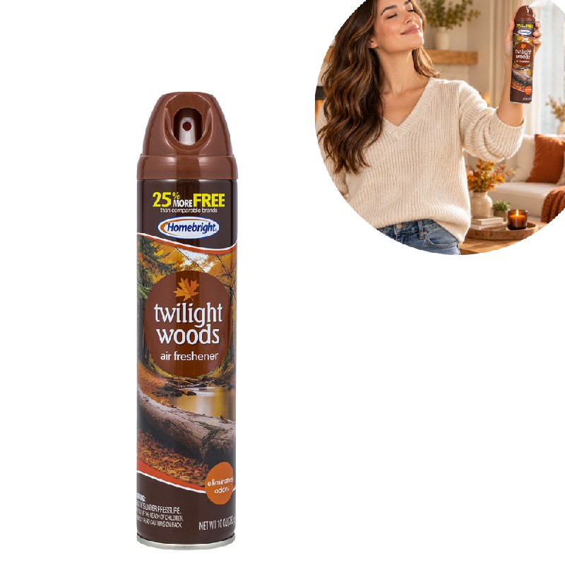 AMBIENTADOR AROMATIZANTE EN SPRAY CON AROMA A BOSQUE HOMEBRIGHT 283G