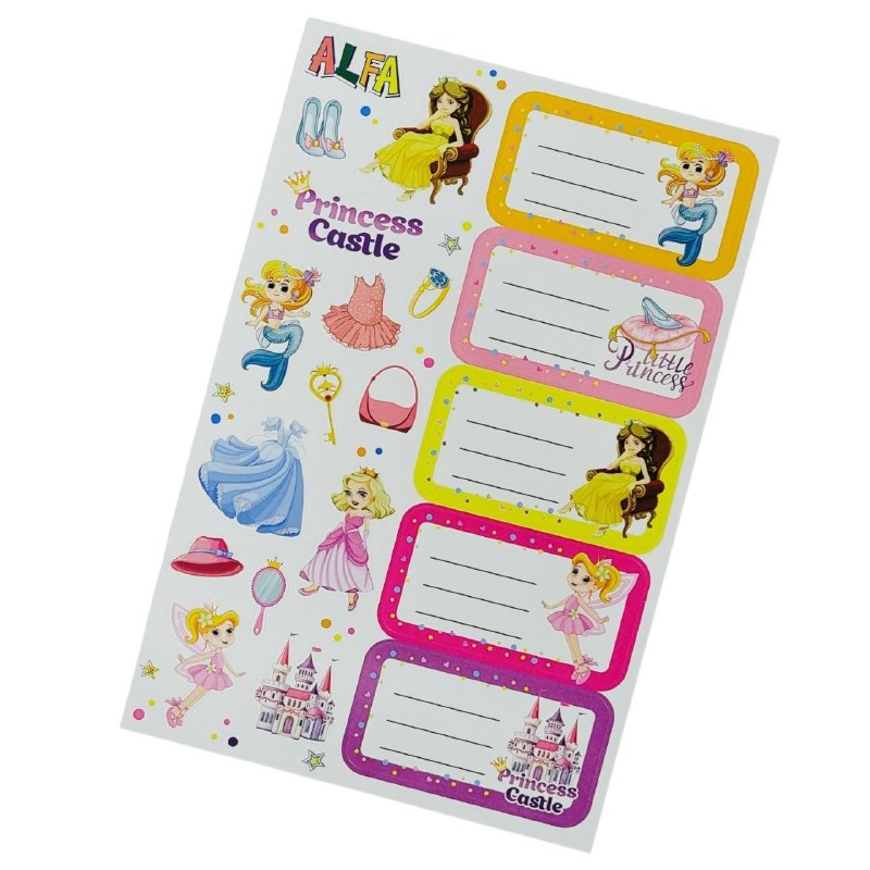 ETIQUETAS ADHESIVAS PARA NIÑAS PERSONALIZABLES PARA CUADERNOS ALFA 10UND