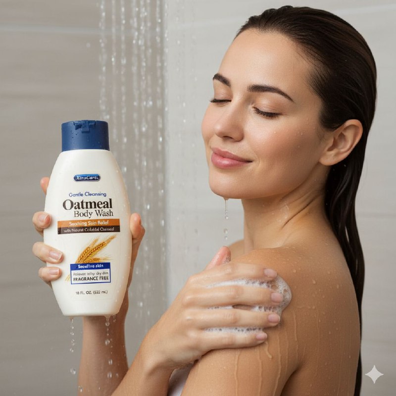 GEL DE DUCHA LIMPIADOR SUAVE CON EXTRACTO NATURAL DE AVENA, ESPUMA ABUNDANTE QUE LIMPIA SUAVEMENTE LA PIEL DEJANDOLA SUAVE Y TERSA XTRA CARE 532ML