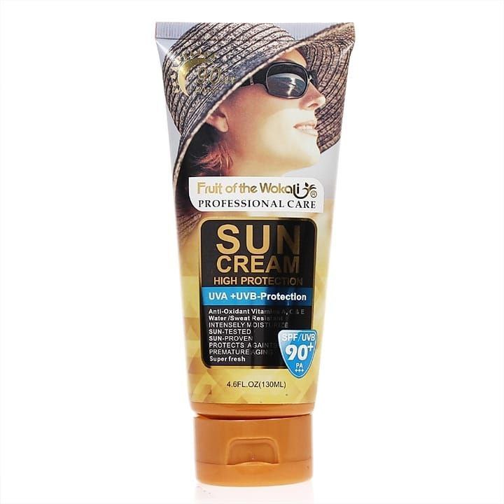PROTECTOR SOLAR EN CREMA ANTIOXIDANTE CON VITAMINA A,C & E, RESISTENTE AL AGUA Y SUDOR, TODO TIPO DE PIEL FRUIT OF THE WOKALI 130ML