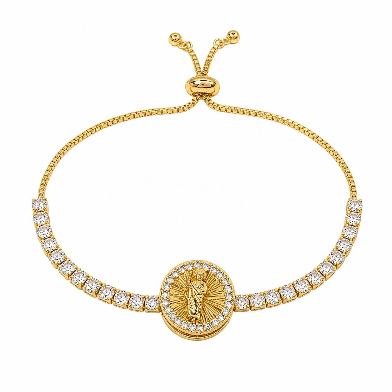 PULSERA DE ENCHAPE PARA DAMA CON DISEÑO DE JESUS