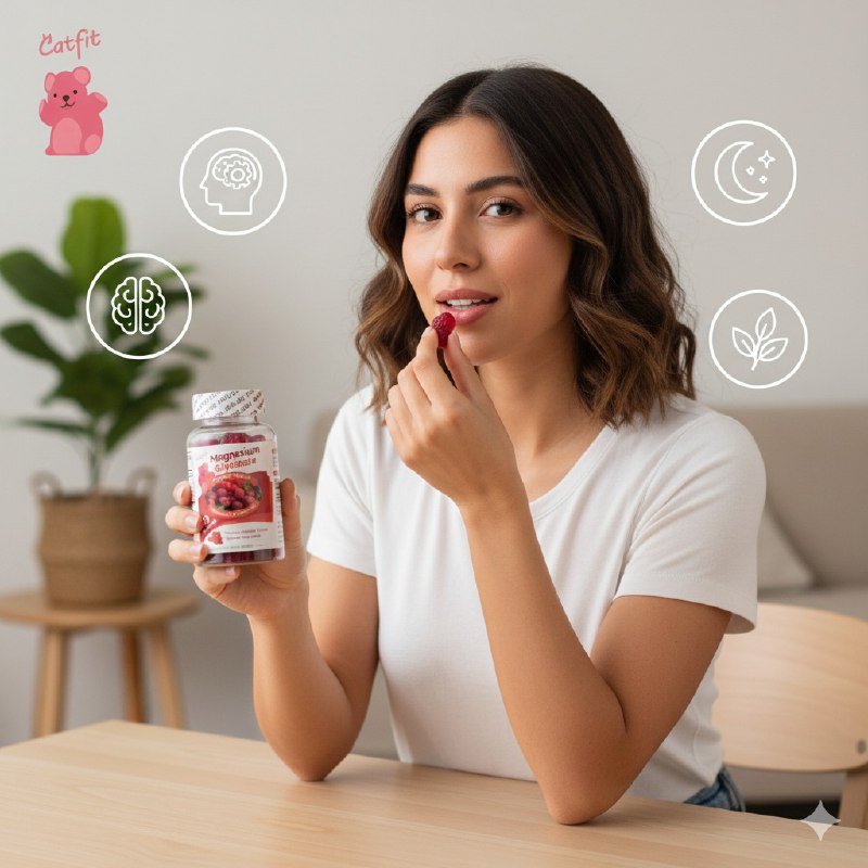 VITAMINAS EN GOMITAS DE GLICINATO DE MAGNESIO PARA LA COGNICION Y ENFOQUE CATFIT 60UND