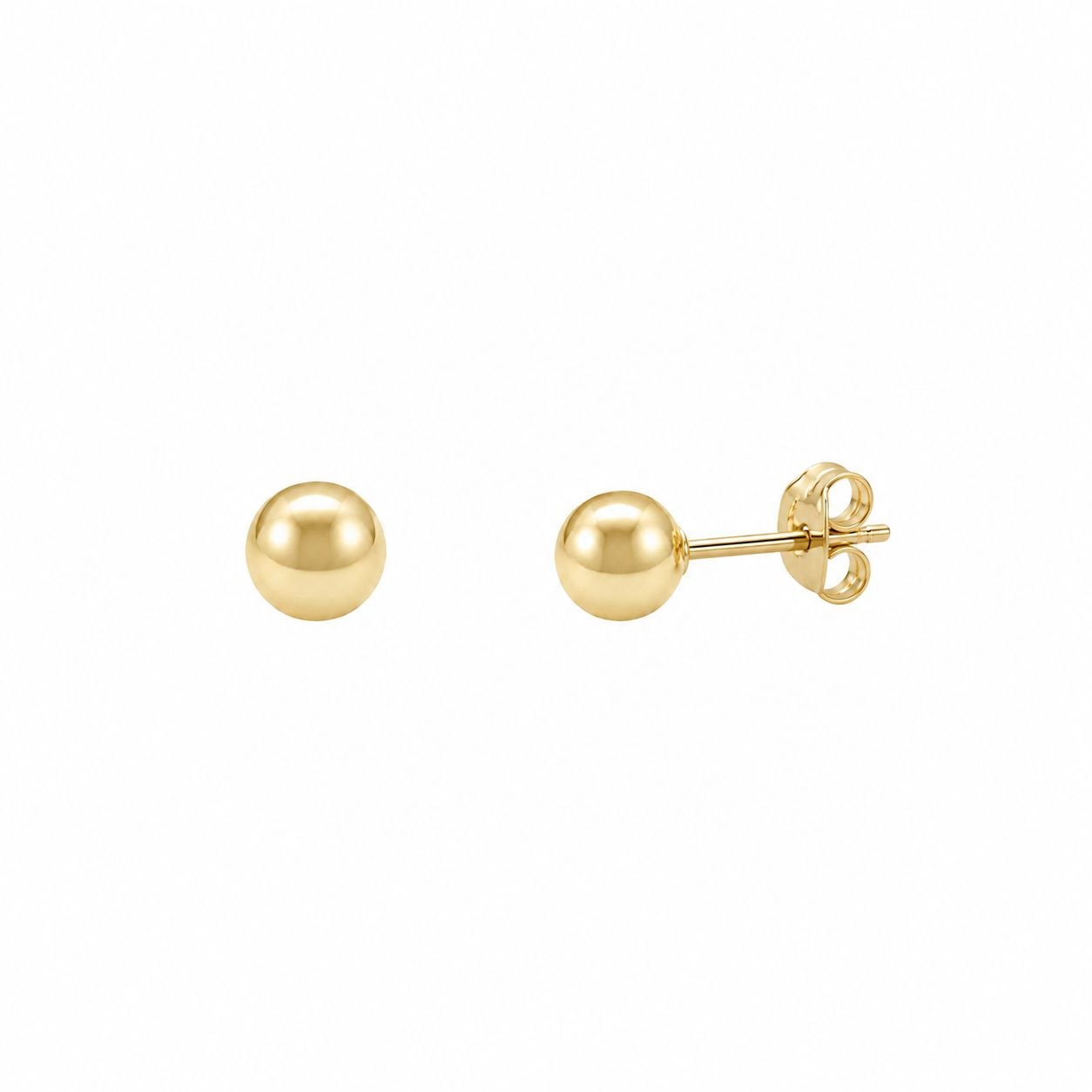 ARITOS DE ENCHAPE PARA DAMA CON DISENO DE ESFERA LISA LIZA