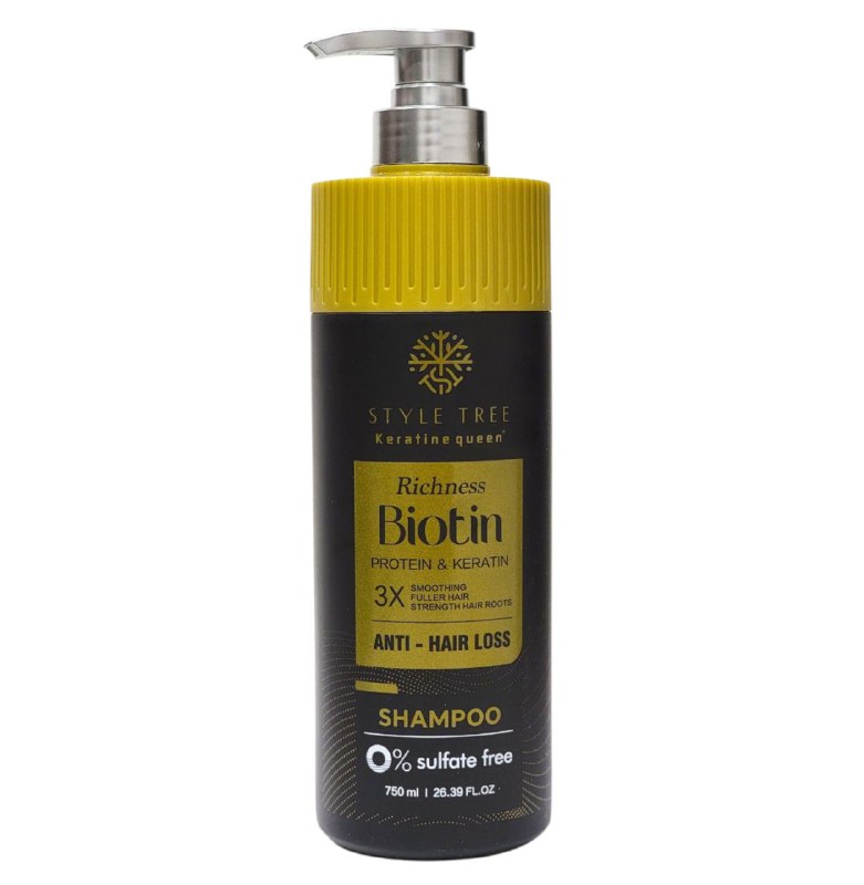 SHAMPOO CON PROTEINA Y QUERATINA SUAVIZANTE CON EFECTO ANTICAIDA KERATINE QUEEN STYLE TREE 750ML