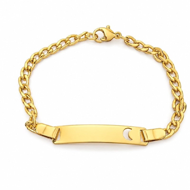 PULSERA DE ENCHAPE PARA NIÑO CON DISEÑO DE LUNA 21CM