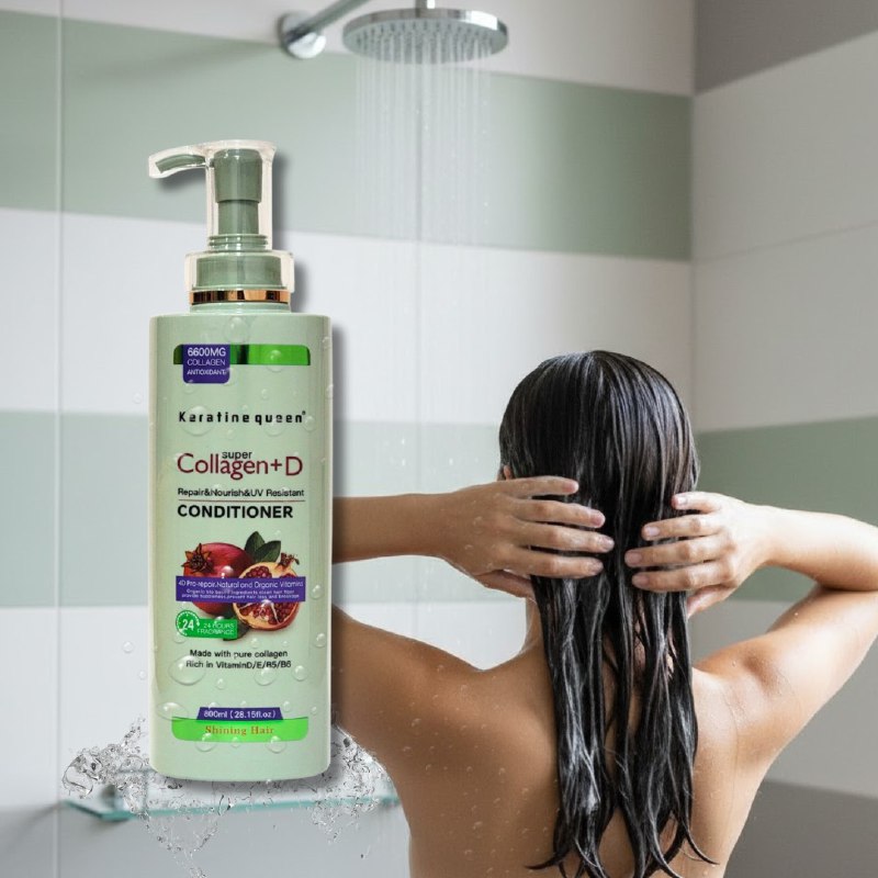 ACONDICIONADOR REVITALIZANTE CON EXTRACTO DE GRANADA ROJA Y VITAMINA D HIDRATANTE KERATINE QUEEN 800ML