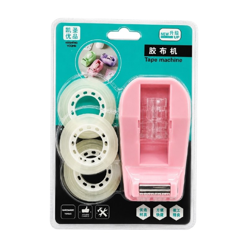 TAPERA SET DE DISPENSADOR DE CINTA ADHESIVA CON 3 ROLLOS KAISHENG YOUPIN