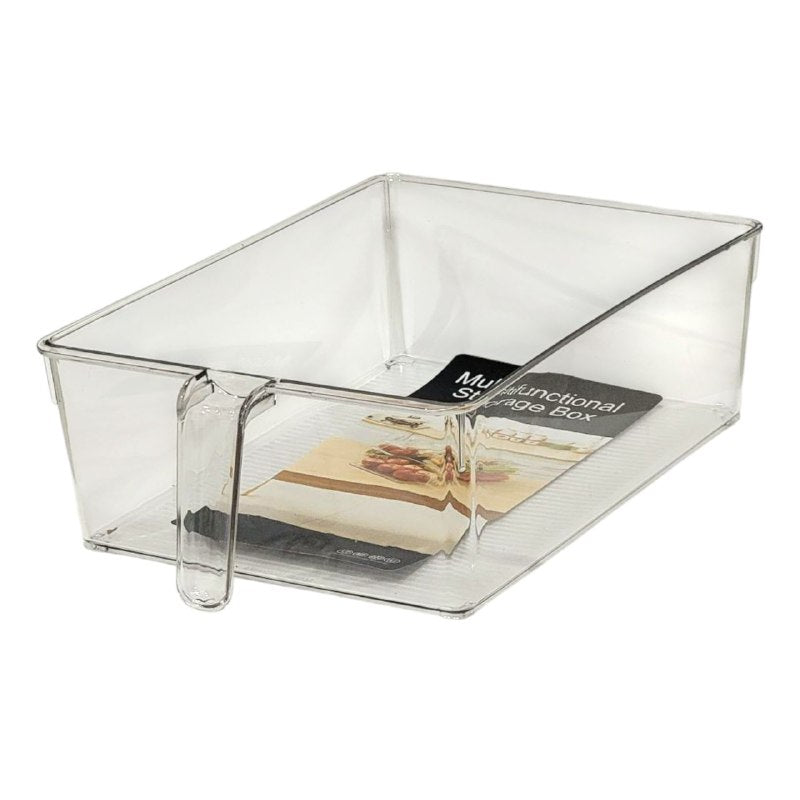 ORGANIZADOR RECIPIENTE DE ALMACENAMIENTO DE ACRILICO CONTENEDOR TRANSPARENTE PARA REFRIGERADOR O ESTANTE 26X19X9CM