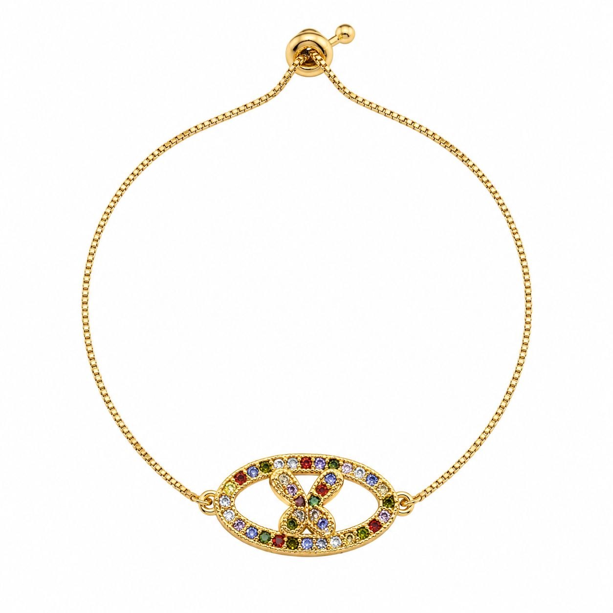PULSERA DE ENCHAPE PARA DAMA CON DISEÑO DE MARIPOSA