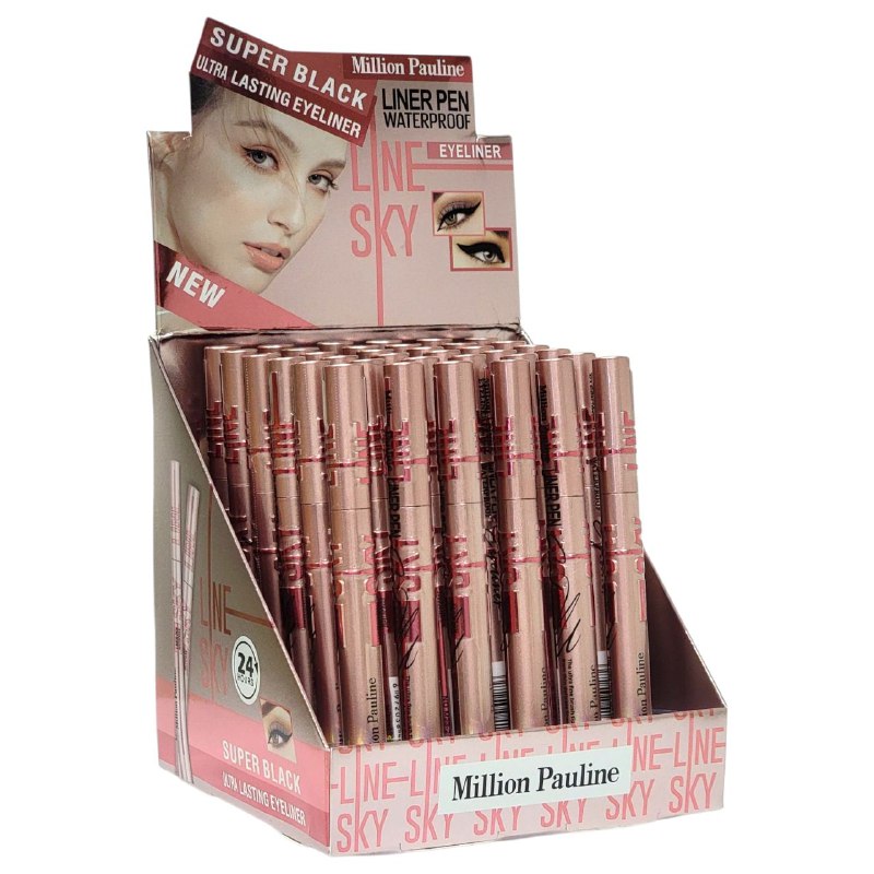 DELINEADOR DE OJOS RESISTENTE AL AGUA TEXTURA SEDOSA MILLION PAULINE 1ML (DUPE DE MAYBELLINE)