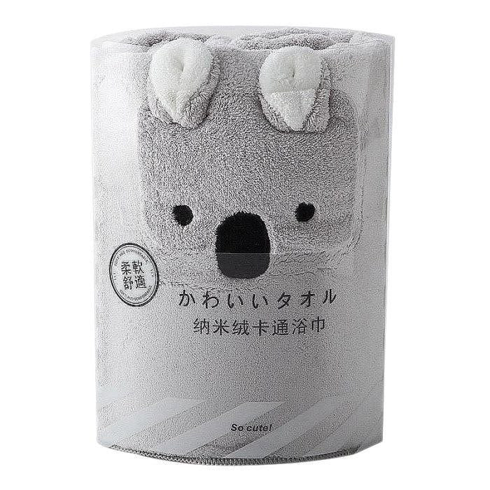 TOALLA DE BAÑO PARA BEBES DE LANA CON DISEÑO DE KOALA SUAVE 140X70CM