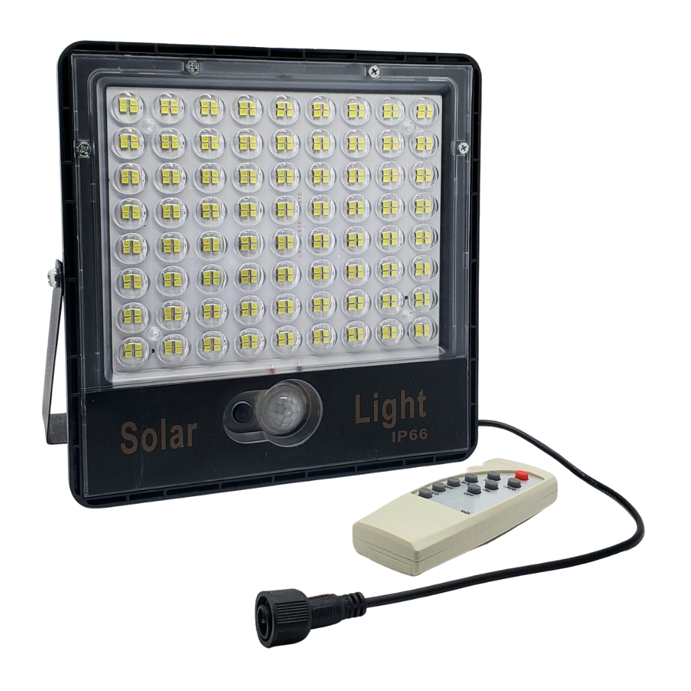 LUZ LED, LÁMPARA SOLAR CON SENSOR DE MOVIMIENTO Y PANEL SOLAR 200 WATT