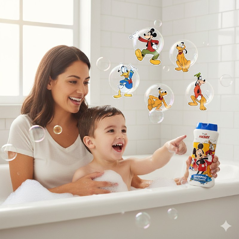 SHAMPOO PARA NIÑOS 2 EN 1 HIDRATANTE LIMPIA Y SUAVIZA DE MICKEY MOUSE 473ML