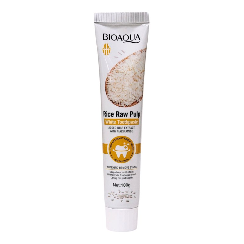 PASTA DENTAL BLANQUEADORA CON EXTRACTO DE PULPA CRUDA DE ARROZ BIOAQUA 100G