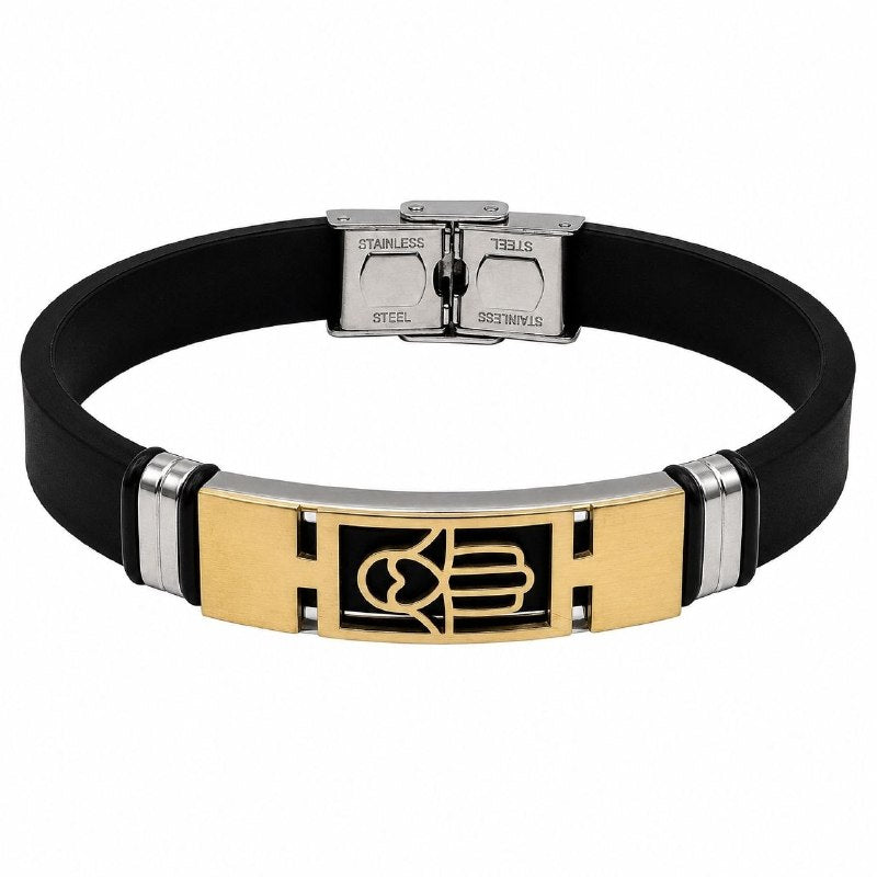 PULSERA DE ENCHAPE PARA CABALLERO DISEÑO MANO 21CM