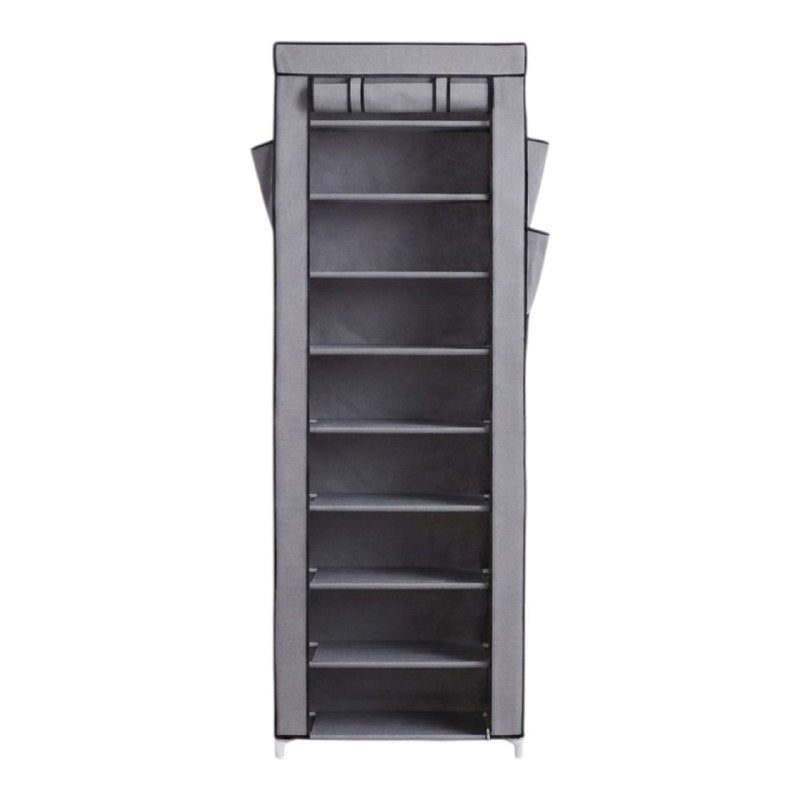 ORGANIZADOR ZAPATER0 DE ACERO DE 10 NIVELES CON CREMALLERA COMPACTA A PRUEBA DE POLVO HYM 58X30X158CM