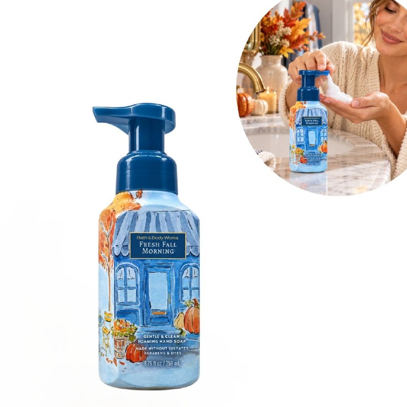 BATH & BODY WORKS JABON DE MANOS SUAVE Y LIMPIO FRESH FALL MORNING 259ML