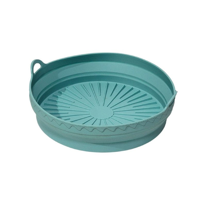 ORGANIZADOR RECIPIENTE MOLDE PLEGABLE DE SILICONA PARA HORNO O USAR EN FREIDORA DE AIRE, RESISTENTE A ALTAS TEMPERATURAS 4 COLORES