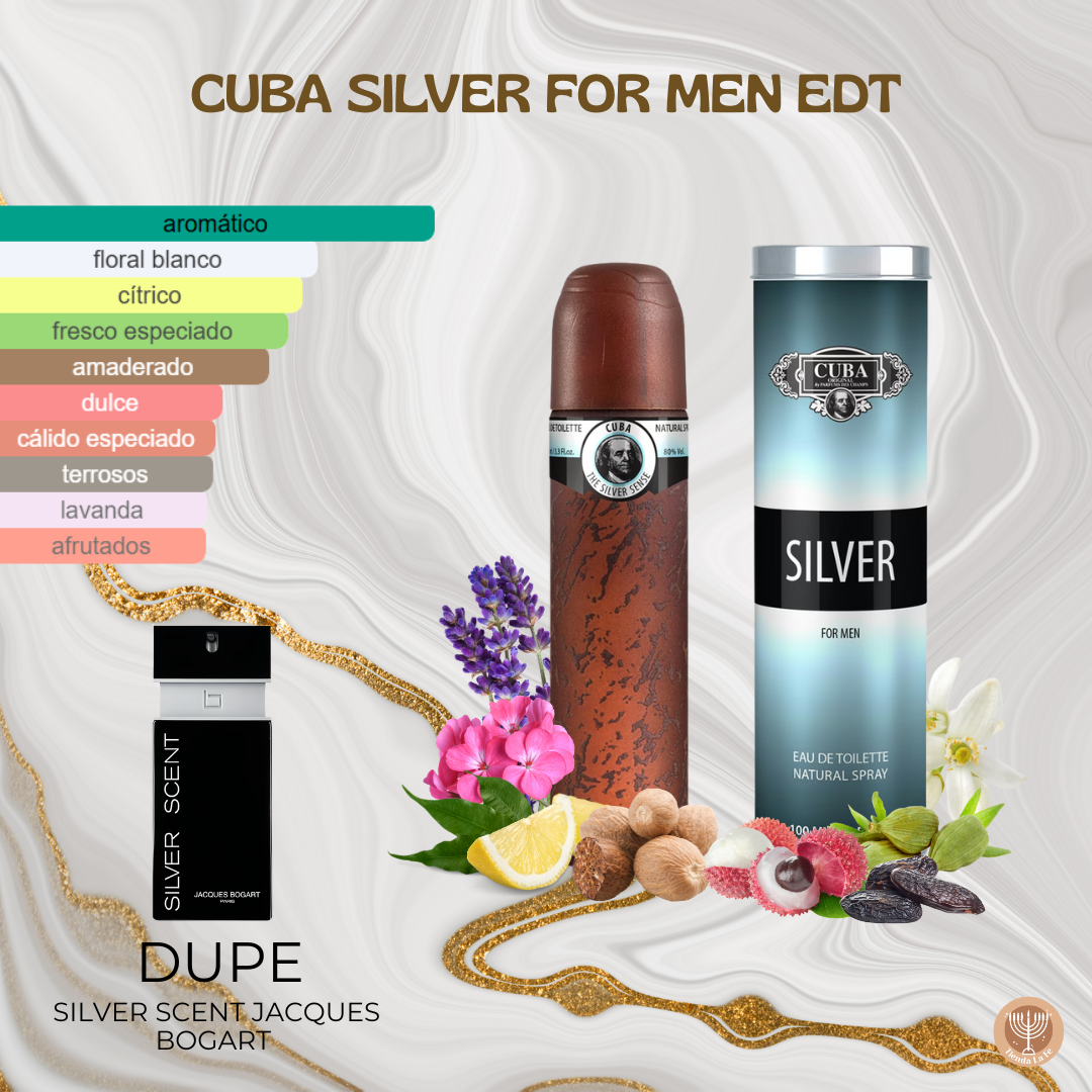 CUBA SILVER FOR MEN EDT 100ML (H) (DUPE DE SILVER SCENT JACQUES BOGART)