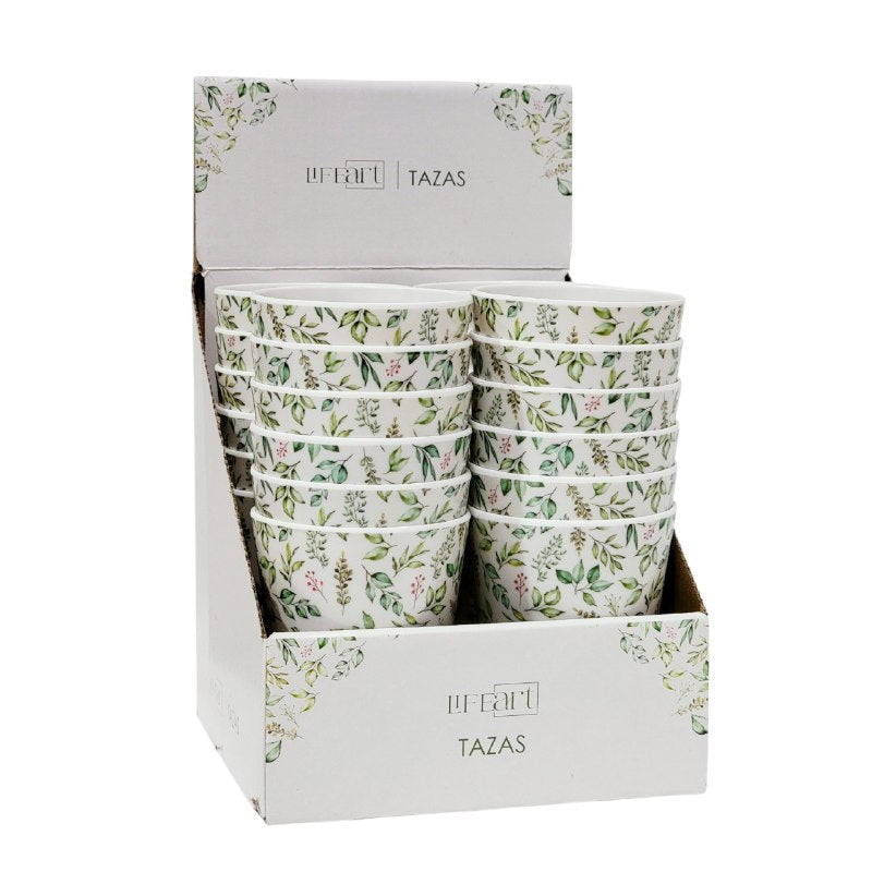 VASO DE PLASTICO CAUCHO CON DISEÑO BOTANICO ELEGANTE Y RESISTENTE LIFEART