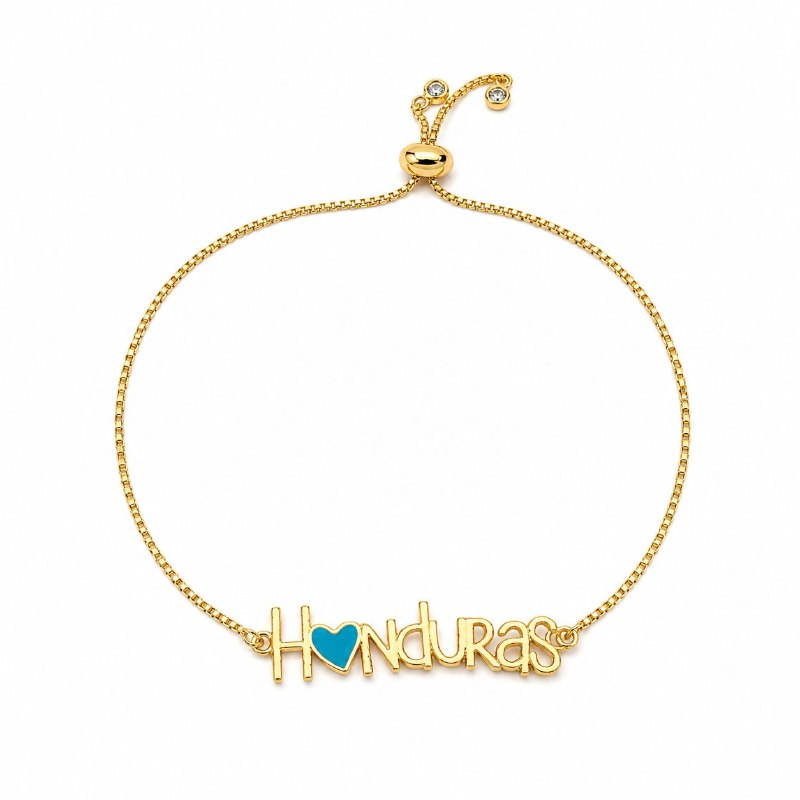 PULSERA DE ENCHAPE PARA DAMA CON DISEÑO DE HONDURAS