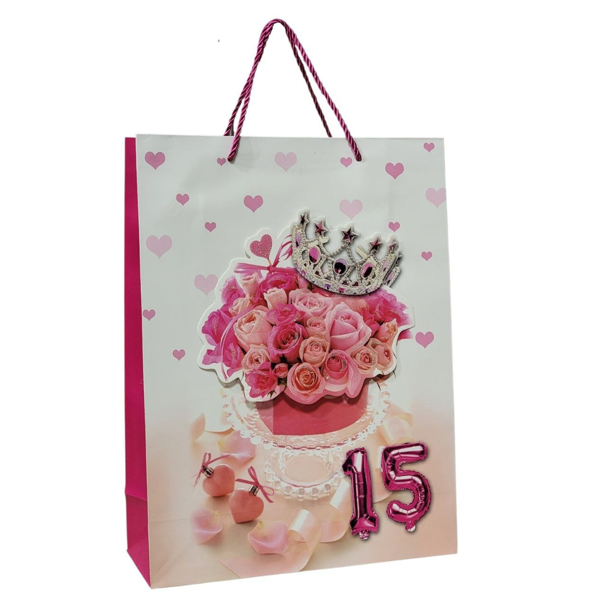 BOLSA DE REGALO PARA 15 AÑOS GRANDE 30X40X12CM