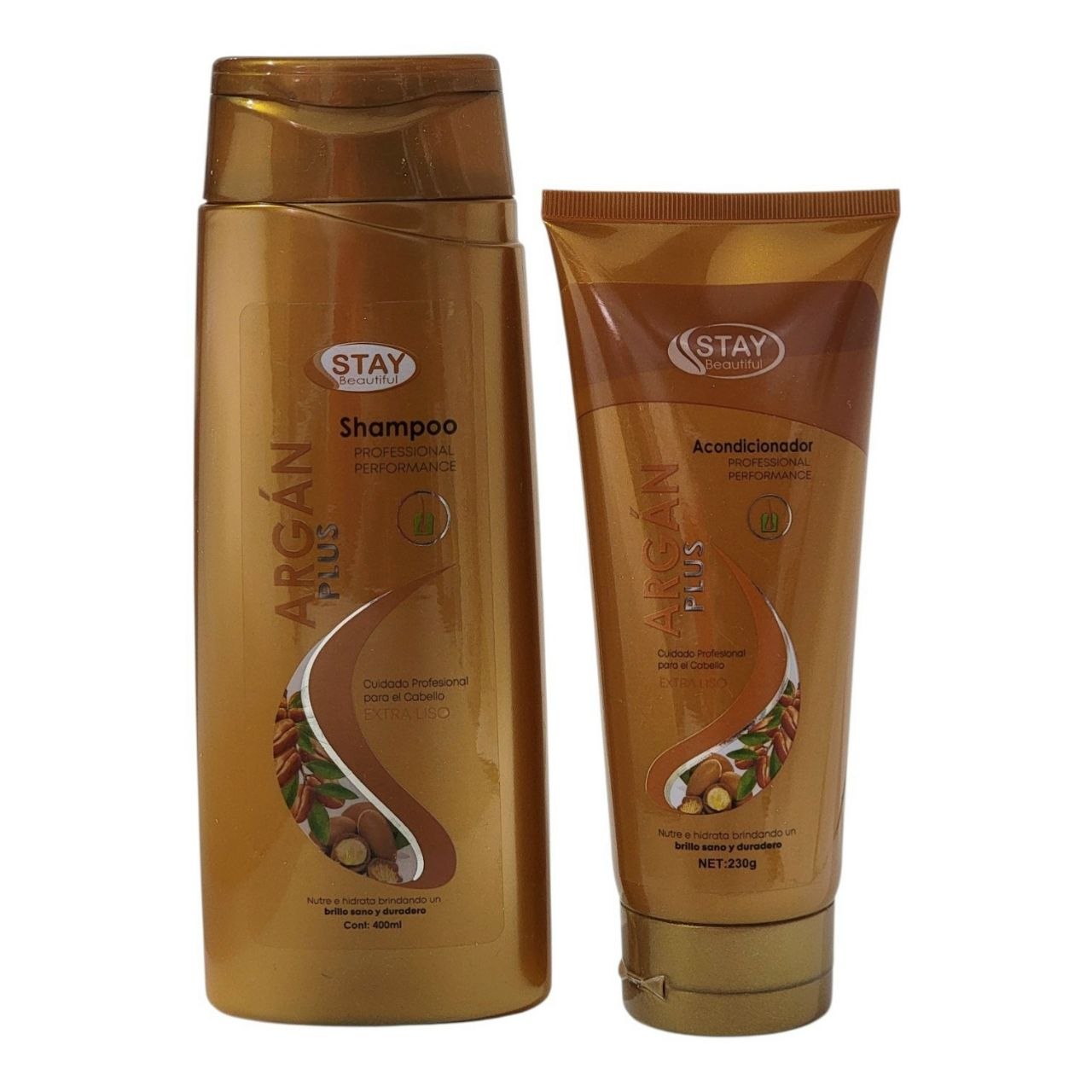 SET DE SHAMPOO Y ACONDICIONADOR NUTRITIVO DE ACEITE DE ARGAN STAY BEAUTIFUL 400ML & 230G