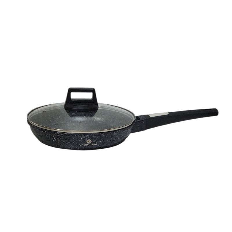 SARTEN CACEROLA ANTIADHERENTE DE 24CM DIAMETRO CON TAPADERA DE CRISTAL CRYSTAL CUISINE