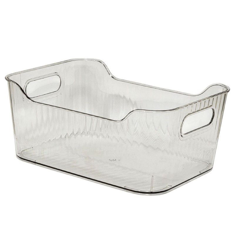 ORGANIZADOR RECIPIENTE DE ALMACENAMIENTO DE ACRILICO CONTENEDOR TRANSPARENTE PARA REFRIGERADOR O ESTANTE 23X15X8.5CM