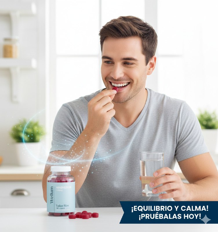 VITAMINAS EN GOMITAS DE MAGNESIO 135MG, FAVORECE LA RELACION, SALUD Y FUNCIONAMIENTO MUSCULAR, EQUILIBRIO DE ESTADO DE ANIMO, CONCENTRACION WELLUM 90UND