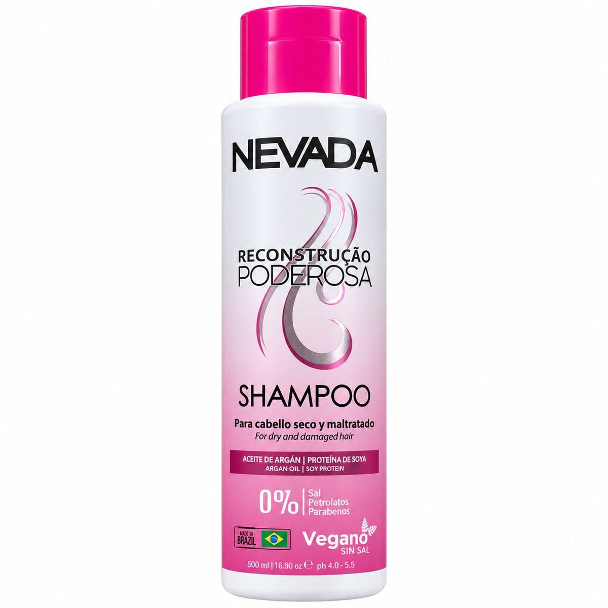 CHAMPÚ RECONSTRUCCIÓN PODEROSA ACEITE DE ARGÁN Y PROTEÍNA DE SOYA NEVADA 500ML