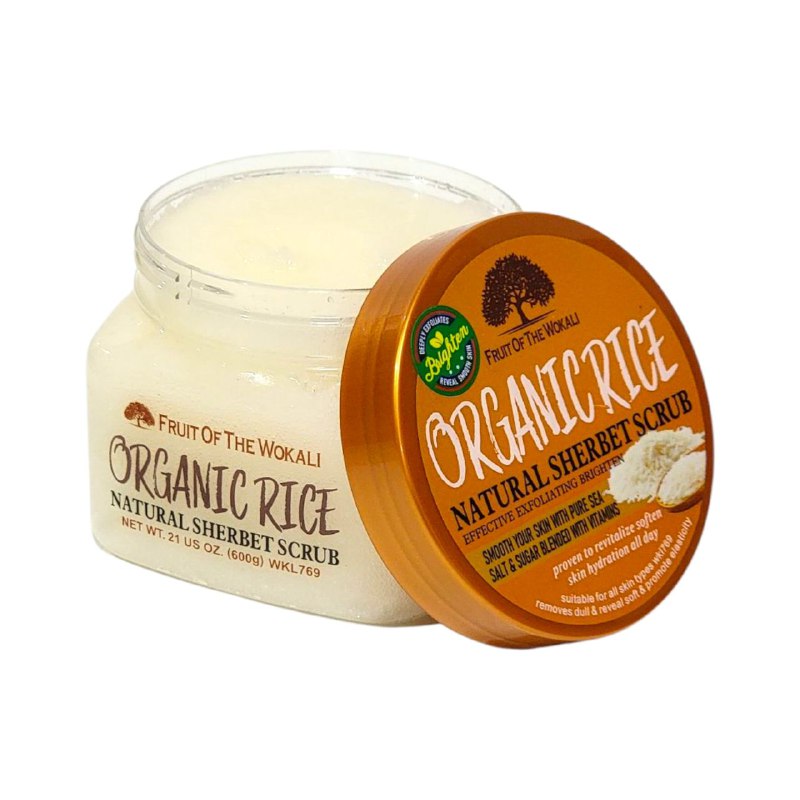 EXFOLIANTE CORPORAL REGENERADOR E ILUMINADOR CON ARROZ FRUIT OF THE WOKALI 600G