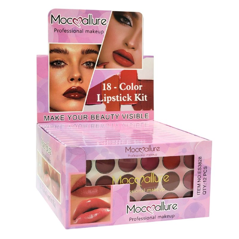 BRILLO LABIAL EN PALETA DE 18 TONOS 18G MOCMALLURE