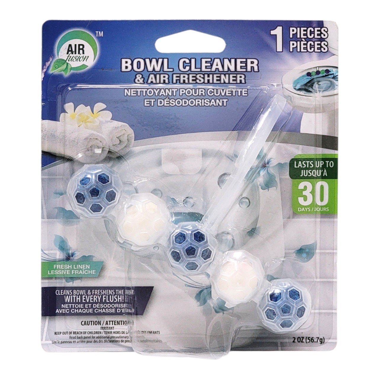 LIMPIADOR DE INODOROS Y AMBIENTADOR CON AROMA A LINO FRESCO AIRFUSION 56.7G