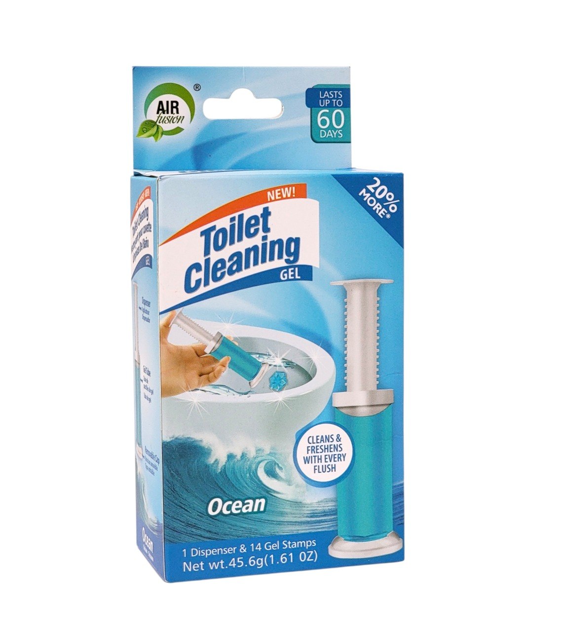 SELLO APLICADOR DE GEL PARA LIMPIEZA DE INODOROS AROMA OCEANO 15PCS AIRFUSION 45.6G