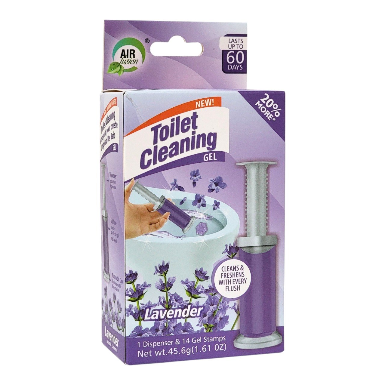 SELLO APLICADOR DE GEL PARA LIMPIEZA DE INODOROS AROMA A LAVANDA 15PCS AIRFUSION 45.6G